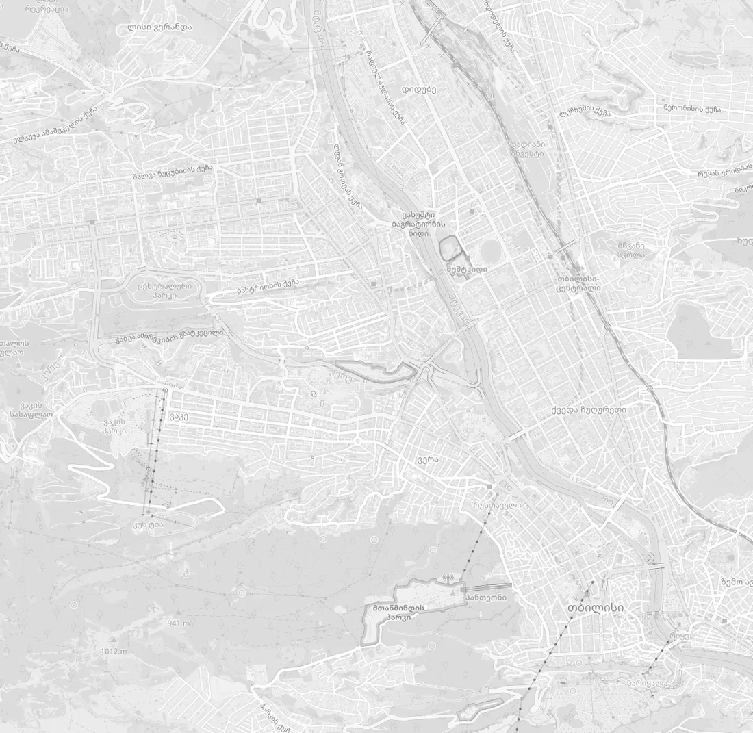 Map of Tbilisi showing Ludo and Toto's food, culture and nightlife recommendations.